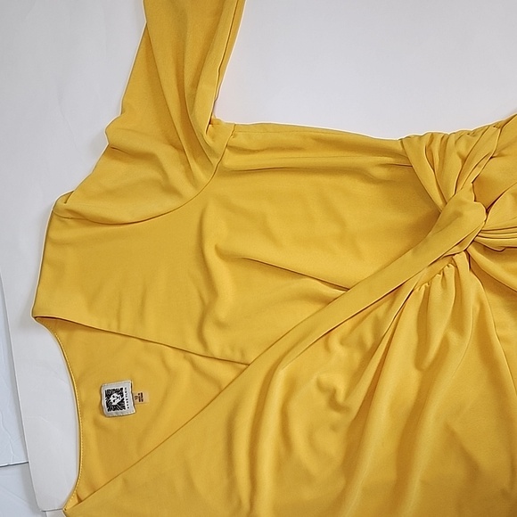 ANNE KLEIN 3/4 SLEEVE YELLOW TOP/ SIZE 10 - Picture 12 of 14